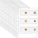 25 Sheets Coin Pocket Pages - 6 Pocket Standard 9-Hole 150 Pockets Inserts Collecting Sleeves for Coins [99mm X 93mm Each Pocket] CS0312506