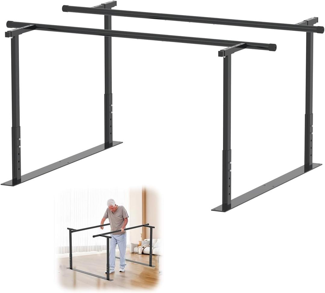 YEEZOO Parallel Bars for Physical Therapy 6FT, Adjustable Height & Width Walking Assist bar for Rehabilitation & Walking Balance Issues(6ft/183cm)