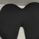 C CUSHION LAB Extra Dense Lumbar Pillow - Patented Ergonomic Multi-Region Firm Back Support for Lower Back Pain Relief - Lumbar Support Cushion with Strap for Office Chair, Car, Sofa, Plane - Black