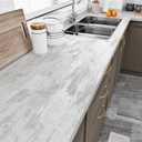 Wallercity Thick Textured Beige Wood Contact Paper 15.8"x78.7" Kitchen Peel and Stick Countertops Contact Paper Gray Matt Cement Wallpaper Self Adhesive Waterproof Vinyl Wrap for Cabinets Desk Table