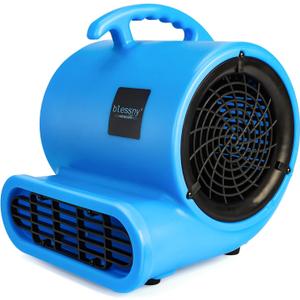 1/2 HP ETL Listed Carpet Dryer Fan, 2600 CFM Air Blower Mover for Home Drying, 15 Ft Long Cord Portable Floor Blower Fan with 3-Speeds Daisy Chain Function (Blue)