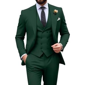 Mens Suit Slim Fit 3 Piece Double Breasted Suit Men Formal Tuxedo Set Casual Wedding Prom Groom Suits. size xxxl