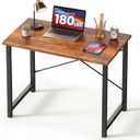 DUMOS 31 Inch Small Computer Desk for Home Office, Modern Study Writing Gaming Work Table Simple Style for Bedroom with X-Shaped ReInchforcement, Rustic Brown