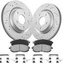 Anpulsero Front Automotive Replacement Brake Kit, Drilled and Slotted Brake Rotors Ceramic Brake Pads Compatible with 2007-2013 Nissan Altima| Anti-Rust Geomet Coated Noise-Free|295.8mm(11.6in)