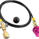 60in CGA320 Soda Machine Co2 Adapter Quick Connector Hose,for Co2 Tank Compatible With Soda Machine Terra/Art/Duo/Gaia/E-Terra/E-Duo (with Gauge and bleed valve)