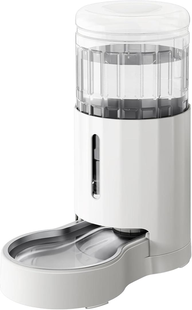 CZPET Automatic 7L Dog and Cat Water Dispenser with Stainless Steel Bowl Gravity Waterer,100% BPA-Free,Large Capacity and Drinking Area Noise-Free for Pets (White)