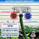 Boltigen 10inch Anti-Siphon Frost Free Hot and Cold Sillcock Valve, Chromed Brass Freeze Proof Outdoor Water Wall Hydrant Faucet, 1/2" NPT X 3/4’’ GHT Hose Bib Frost Free Outside Spigot (10inch)