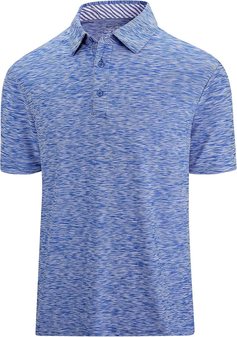 SAMERM Golf Shirts for Men Dry Fit Short Sleeve Mens Golf Shirt Performance Moisture Wicking Polo Shirts for Men (Small, Blue13)