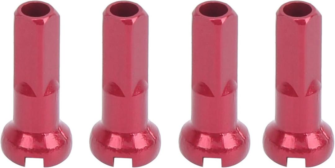 Alomejor 100pcs Bicycle Spoke Aluminum Alloy Bicycle Wheel Spoke Bicycle End Caps Spoke Cap 14x6mm (red)