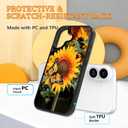 KANGHAR Floral Case for iPhone 17 Case Sunflower Butterfly Anti-Slip Drop Protection with Soft TPU Bumper Shockproof Protective Phone Cover for Women Girls