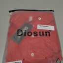 Diosun Womens Striped Sheer Button Down Shirts Long Sleeve Collared Drop Shoulder Stylish Casual Blouse Tops (Red, L)