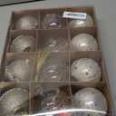 12PCS Champagne Gold Glitter Christmas Tree Ornaments  3.15 Shatterproof Baubles with Clear Sparkly Sequin & Star Accents, Holiday Ball Decorations for Xmas Tree, Party & Home Dcor (Champagne)