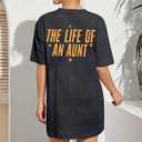4 x Women Oversized Auntie Shirts Funny Cool Aunt Shirt Gifts Tee Top