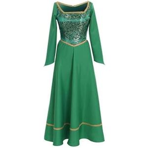 Princess Cosplay Costume for Women Fancy Halloween Green Dress 2XL
