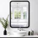 WallBeyond Wood Bathroom Mirror for Wall 24x36 Inch Wooden Frame Rectangle Mirror for Farmhouse Bathroom Vanity Wall Mounted Decorative Mirror (Horizontal/Vertical Black)