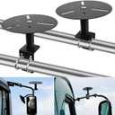 2 Pack Strobe Light Mounting Bracket, Bolt-on Trucks Mirror Bracket for Mounted Warning Lights, Beacon Lights Hold for Trailer with Hardware, Fit for Magnetic Emergency Strobe Light