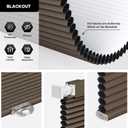 LazBlinds Cordless Cellular Shades, No Tools No Drill Blackout Honeycomb Shades Pleated Blinds for Windows, 30 1/2" W x 64" H, Dark Coffee