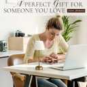 Cordless LED Table Lamp, Dimmable Bedside Lamp with Solid Wood Base Built-in Rechargeable Battery, Patio Wireless Table Lamp, Bedside Night Lamp for Restaurant, Antique Brass, MT2316 (Gold)