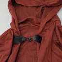Medieval Hooded Cloak Halloween Renaissance Cape with hood Wizard Costume Sorcerer Cosplay Witch (Red)