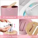 XLHOMO Pink Bathroom Set, Pink Bathroom Accessories Set with Trash Can, 2PCS Soap Dispensers, Soap Dish, Toothbrush Holder, Toothbrush Cup,Toilet Brush, Tray and Qtip Holders for Bathroom Decor