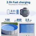 X1 Robotic Pool Vacuum, Cordless Pool Cleaner with 120-Min Runtime, Auto-Parking, 2.5h Fast Charging, for Above-Ground & Flat-Bottom Inground Pools up to 850 sq.ft