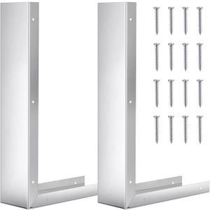 2 Pieces Stainless Steel Microwave Trim Kit 3'' Wide Built in Microwave Side Panel Filler Kit for Range Kitchen Countertop Oven with Screws 15.75" H x 11" D(Silver)