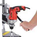 Drill Stand for Hand Drill Universal Drill Press Stand Adjustable Bench Drill Press Universal Bench Clamp Drill Press Holder Table Workbench Repair Tool Heavy Duty Single Hole Aluminum Base