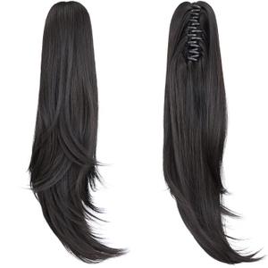 Ponytail Extension,20" Clip Hair Extensions Ponytail Curly claw hair Ponytail Extension Natural Looking Synthetic Hairpiece for Women Natural Black