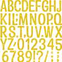 20 Sheets Glitter Letter Stickers, 264 PCS Bulletin Board Letters Large 4 Inch Self-Adhesive Alphabet Number Stickers Letters for Poster Board Mailbox Classroom Crafts Party Decor DIY Projects (Gold)