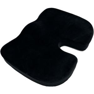 Bookishbunny Lumbar Back Cushion and Non Slip Seat Cushion (Black, Seat Cushion)