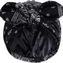 Ababalaya Satin Lined Beanies for Women Chemo Headwear Silky Lined Cotton Sleeping Cap