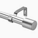 Deconovo Heavy-Duty Nickel Cylinder Curtain Rod, Adjustable 30-48 Inch Decorative Window Rod, 1 Inch Metal Tube for Curtains, Drapes & Blackout Panels, Easy Installation, Elegant Finials