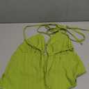 Women Y2k Front Tie Crop Tops Halter Neck Flowy Plisse Summer Going Out Top Sexy Split Sleeveless Cami Shirt (Medium, Green)