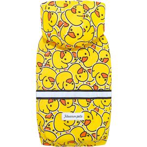 Fitwarm Funny Duck Dog Raincoat with Hood, Waterproof Rain Jacket for Small Dogs Boy Girl, Reflective Pet Poncho, Packable, Adjustable, Yellow, Small