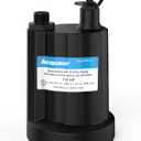 Acquaer Submersible Water Pump 1/6 HP Sump Pump Thermoplastic Utility Pump Small Electric Water Pump 1750GPH Water Remove for Basement Hot Tubs Garden Pool Cover Draining with 10 ft Cord