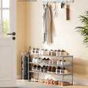 SONGMICS Shoe Rack, 3-Tier Shoe Organizer, Metal Storage Shelf, Upright or Upside Down, for 16-20 Pairs, Stackable, for Entryway, 11.8 x 36.2 x 21.7 Inches, Gray ULSA303G01