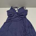 Aleumdr Ribbed Modest Swimdress Swimsuits for Women Tummy Control Swim Dress Long Full Covered Side Slit Skirt Bathing Suits Blue Medium