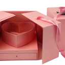UNIKPACKAGING Premium Quality Large Square Surprise Flower Box, Gift Boxes for Luxury Flower and Gift Arrangements, Multi Colors (Pink), 1 count