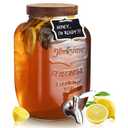 Mustry Glass Drink Dispenser for Parties, 1 Gallon Beverage Dispenser with Spigot Solid Stainless Steel, Used as Lemonade Dispenser Sun Tea Jar Kombucha Jar