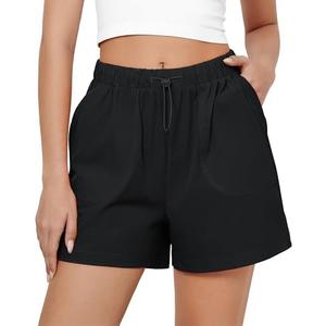 GRAPENT Athletic Shorts for Women High Waisted Casual Exercise Hiking Quick Dry Sports Gym Running Shorts with Pockets, Size 2XL