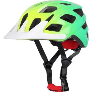 Kids Bike Helmet, 2 Size Adjustable for Youth Toddler Boys & Girls Helmets with Visor for Skating Cycling Scooter (Yellow Green Gradient, M: 54-58 cm / 21.3"-22.8")