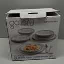 Gallery Tabletops Service for 4, 12 Piece Carrara Gray Dinnerware Set