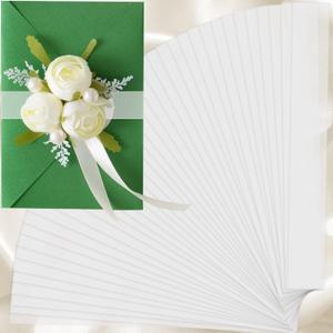 Yexiya 100 Pcs Wedding Invitation Accessories Clear Vellum Belly Bands for 5x7 Invitations Wedding Vellum Band for Envelopes Wraps Jackets Christmas Card Gift (pure White Pattern, 1.5 x 12 Inch)