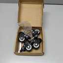 4Pcs 1.5 Inch Heavy Duty Caster Wheels Swivel Casters with Brake and M8 Threaded Stem, Loading 50kg/110lbs Black Rubber