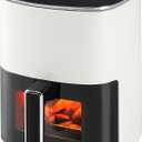 OLIXIS Air Fryer 6 Quart with Window Square Air Fryer 12-in-1 Air Fry, Roast, Reheat, Dehydrate, Bake, Steam, Fries, Custard, Chicken, Wings, Sea Food, Vegetabels,400F Beige