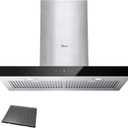 Midea MVT30W9AST Range 30 Inch 450CFM Vent T Shape Stove Hood with 5-Layer Aluminum Permanent Filters Kitchen Exhaust Fan, Ductless Convertible, 3 Speed, Stainless Steel