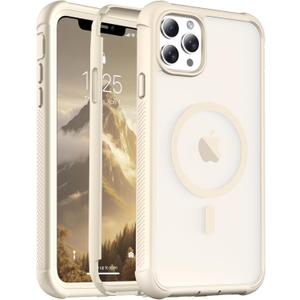 Magnetic for iPhone 11 Case, [Compatible with MagSafe][Military Grade Drop Protection][Heavy Duty Protection][Non-Slip][Shockproof] 2-Layer Durable Bumper Phone Case 6.1''-Antique White
