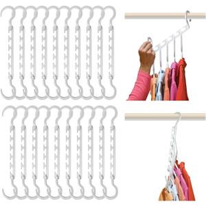 Wonder Hanger Max 20-Pack Space Saving Hangers, Reinforced Hooks Swivels 360, Cascading Hanger, College Dorms & Storage Closet Organizer, Fully Assembled  White Wonder Hanger Max 20-Pack Space Saving Hangers, Reinforced Hooks Swivels 360, Cascading Hanger, College Dorms & Storage Closet Organizer, Fully Assembled  White