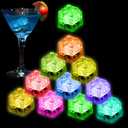 Light Up Led Ice Cubes - 24 Pack Multi Color Glow in the Dark, Reusable Flashing Ice Cubes for Club Bar Party Wedding Decor, IP67 Waterproof