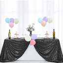 Hahuho 50x50 inch Square Sequin Tablecloth Black, Glitter Tablecloth for Bridal Shower Decorations, Birthday, Wedding, Dessert, Banquet50x50 Inch, Black